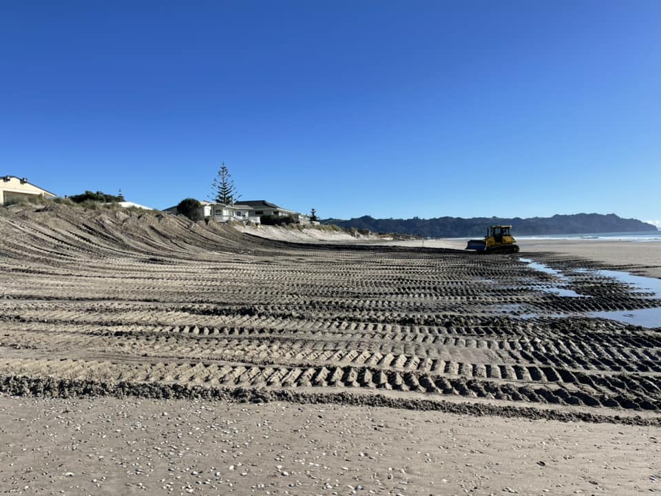 Repairing beach after storm
